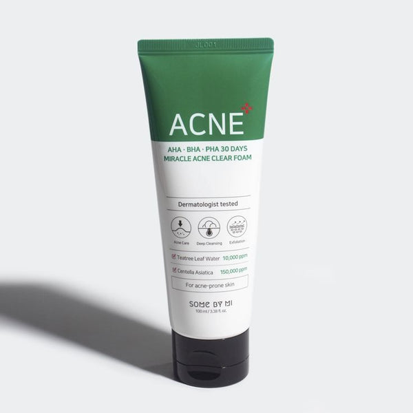 SOME BY MI AHA-BHA-PHA 30 DAYS MIRACLE ACNE CLEAR FOAM (100 ml)- Functional face cleanser